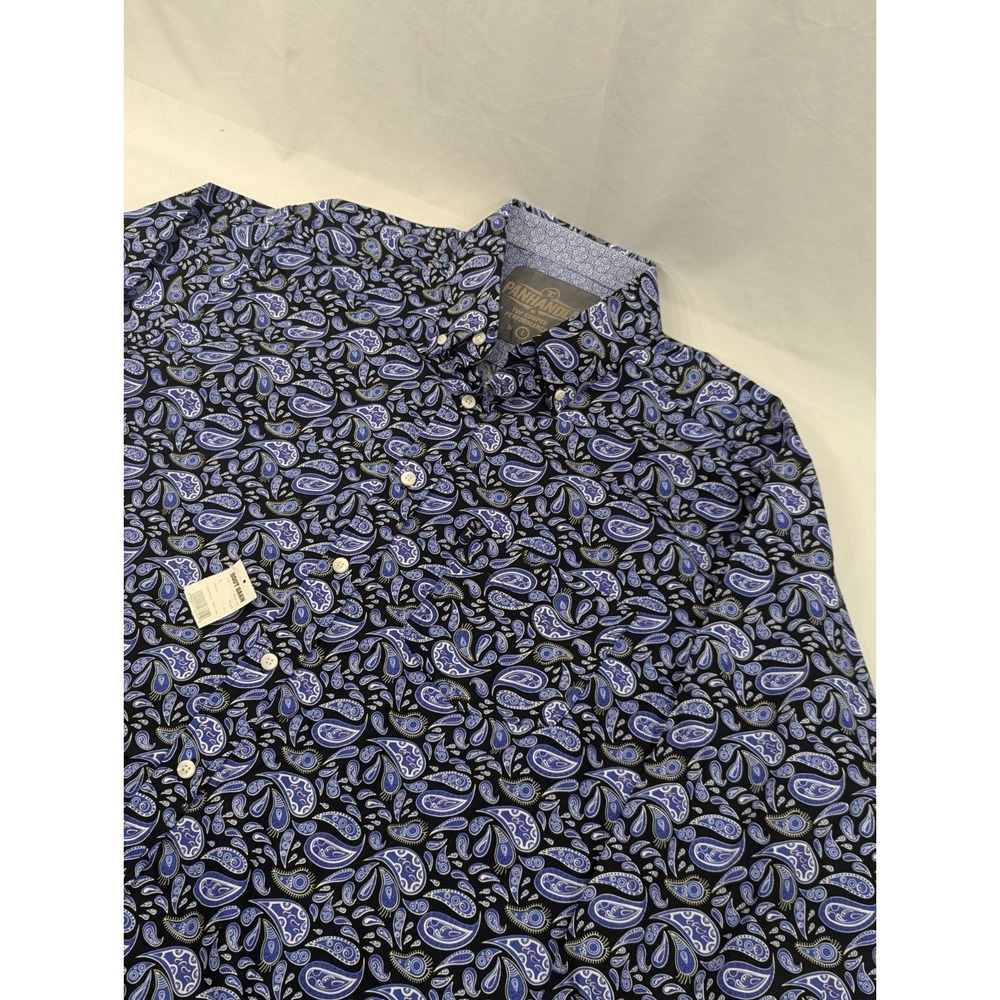 NWT PANHANDLE Shirt black Tuf Cooper Western Long Sleeve Button-Up Paisley Large